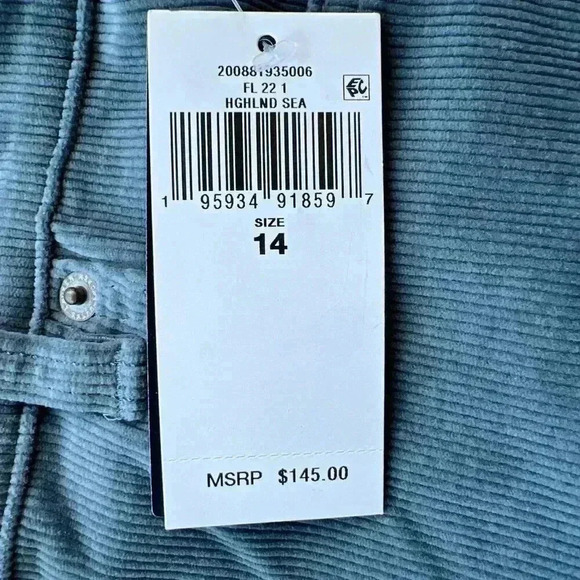 Stretch Corduroy Mid-Rise Straight Leg Pant $145 LRL Size 14 - Picture 6 of 10